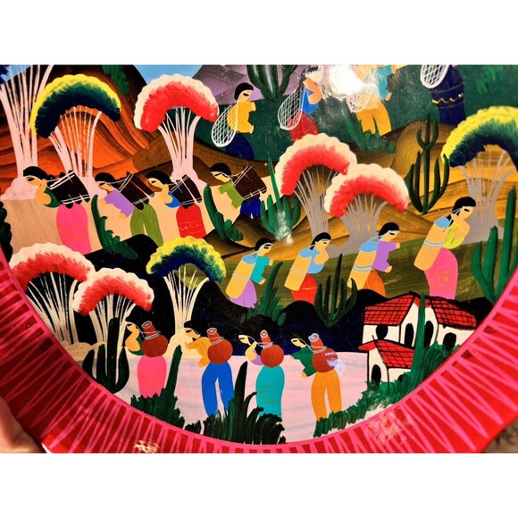 Large Talavera Scalloped Serving Bowl | 11” D Hand-Painted Mexican Pottery - Picture 8 of 9